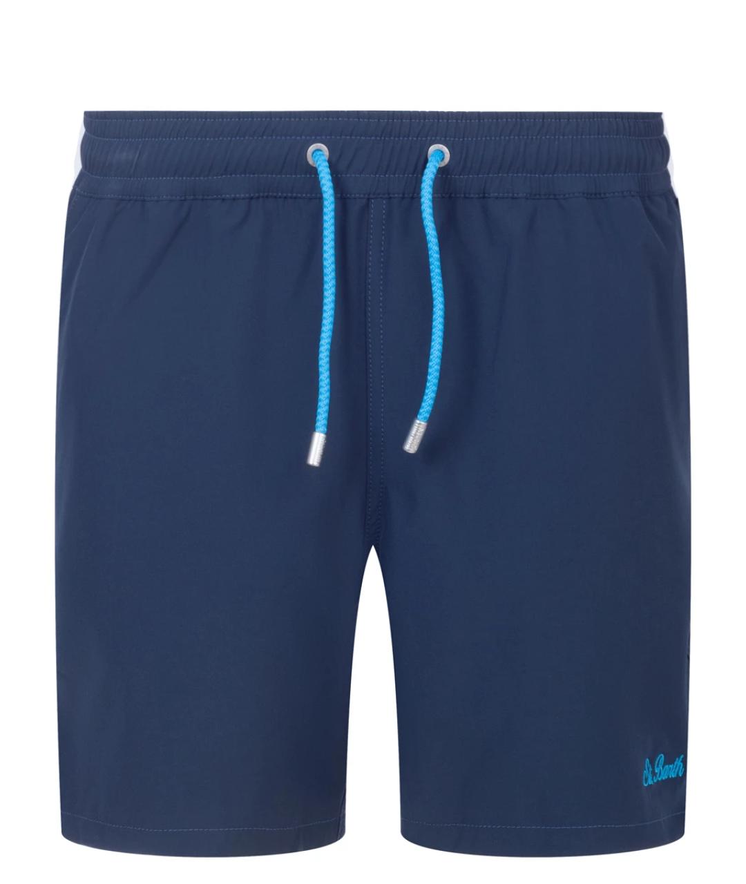 MC2 SAINT BARTH Темно-синие полиэстеровые шорты, фото 1