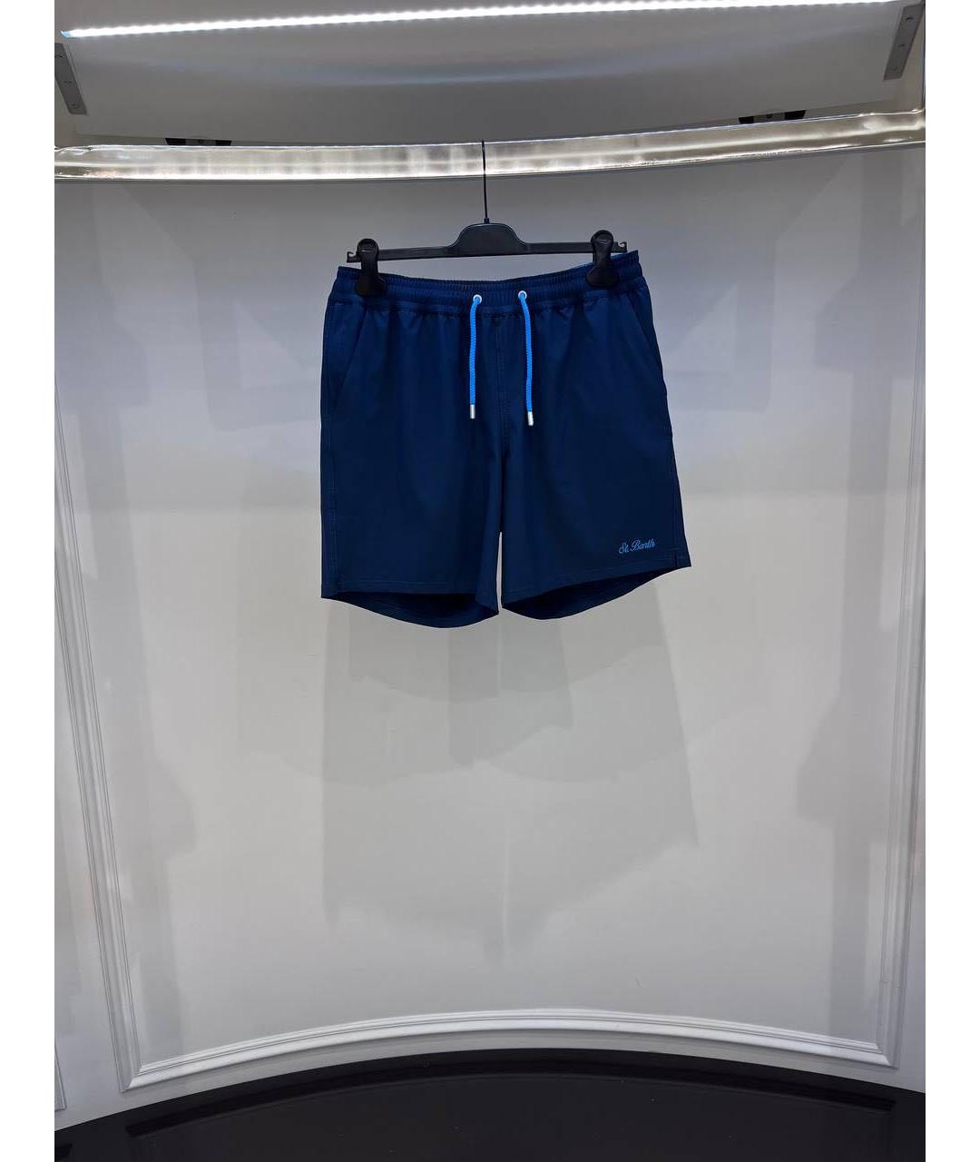 MC2 SAINT BARTH Темно-синие полиэстеровые шорты, фото 2