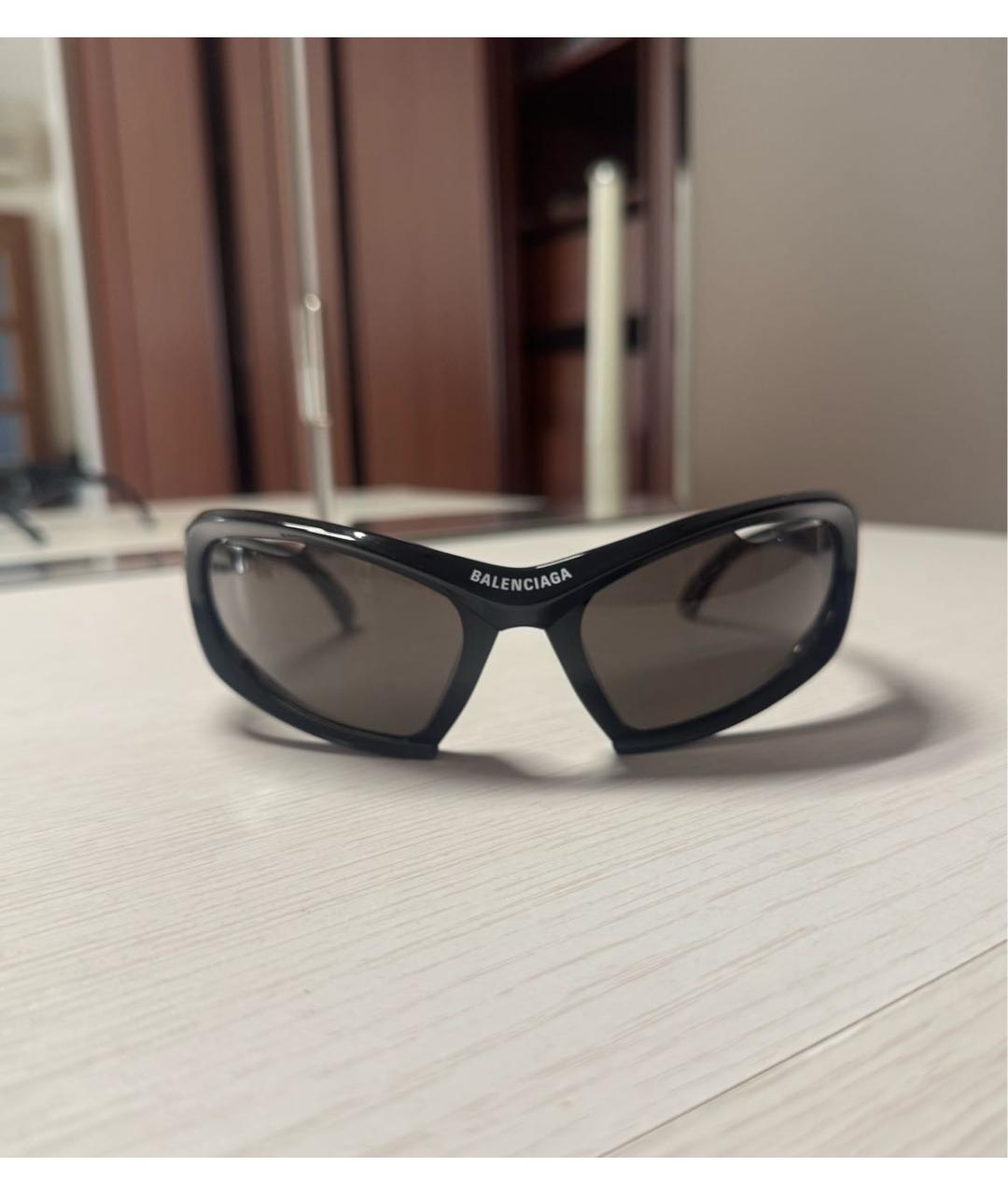 BALENCIAGA Черные пластиковые солнцезащитные очки, фото 5