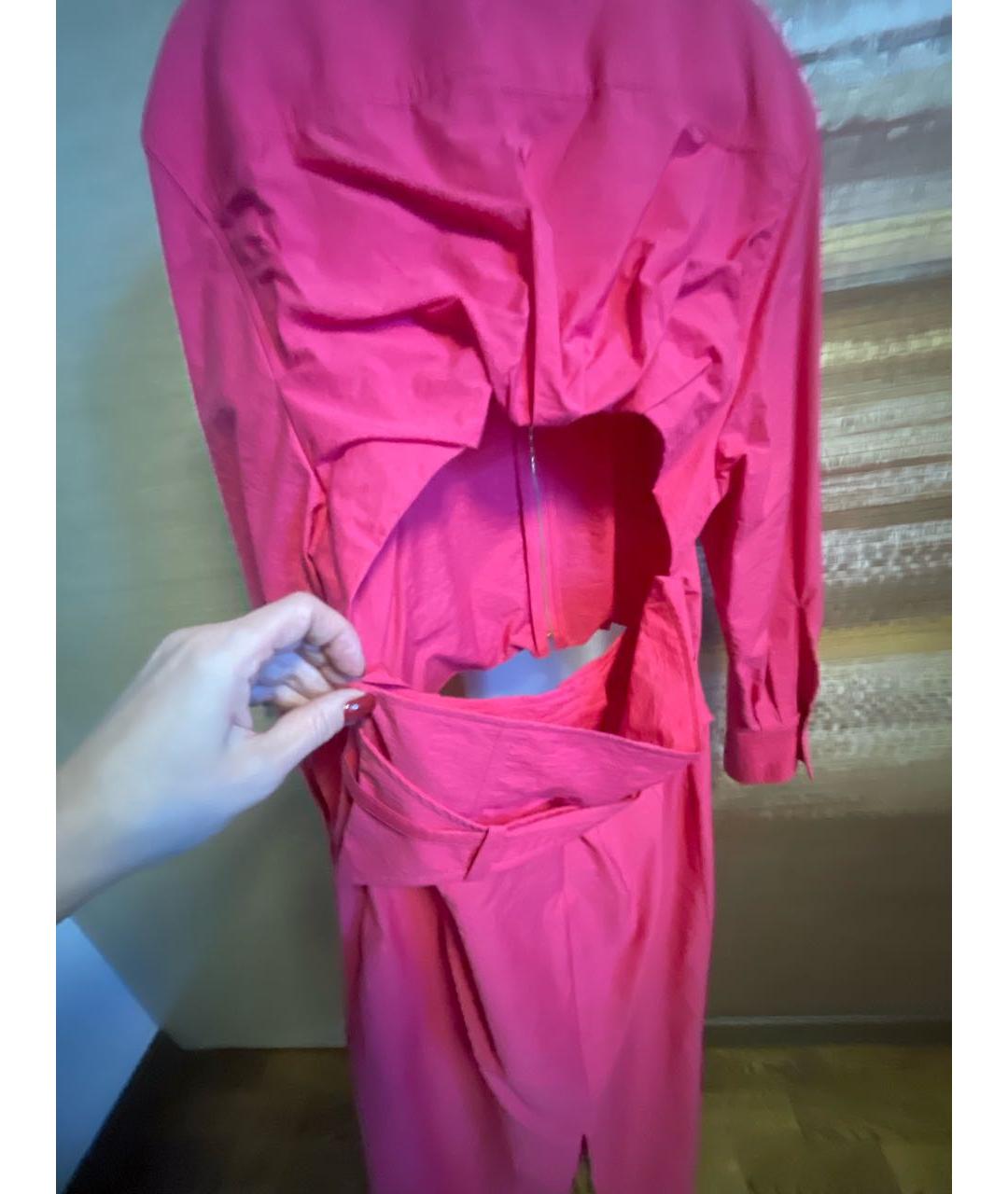 JACQUEMUS Фуксия хлопковое повседневное платье, фото 3