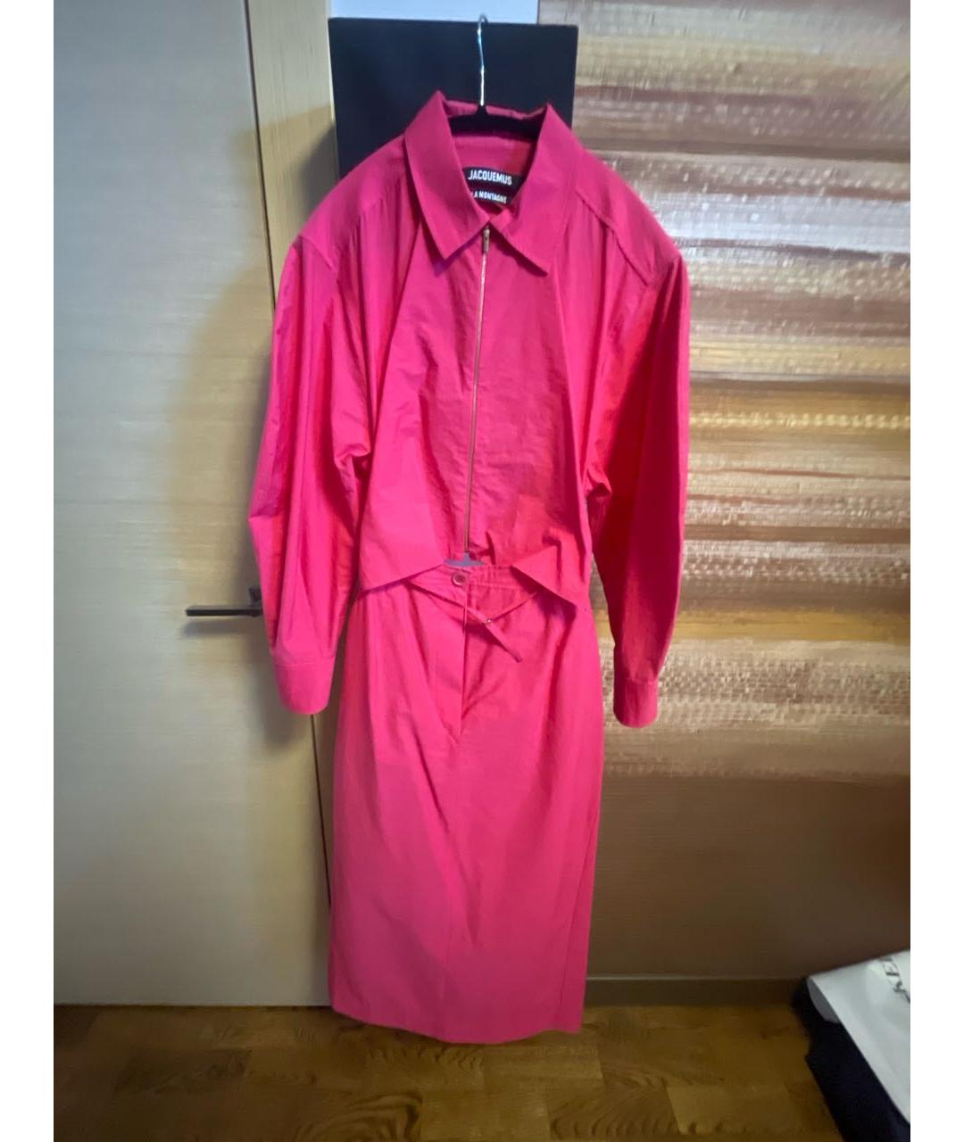 JACQUEMUS Фуксия хлопковое повседневное платье, фото 5
