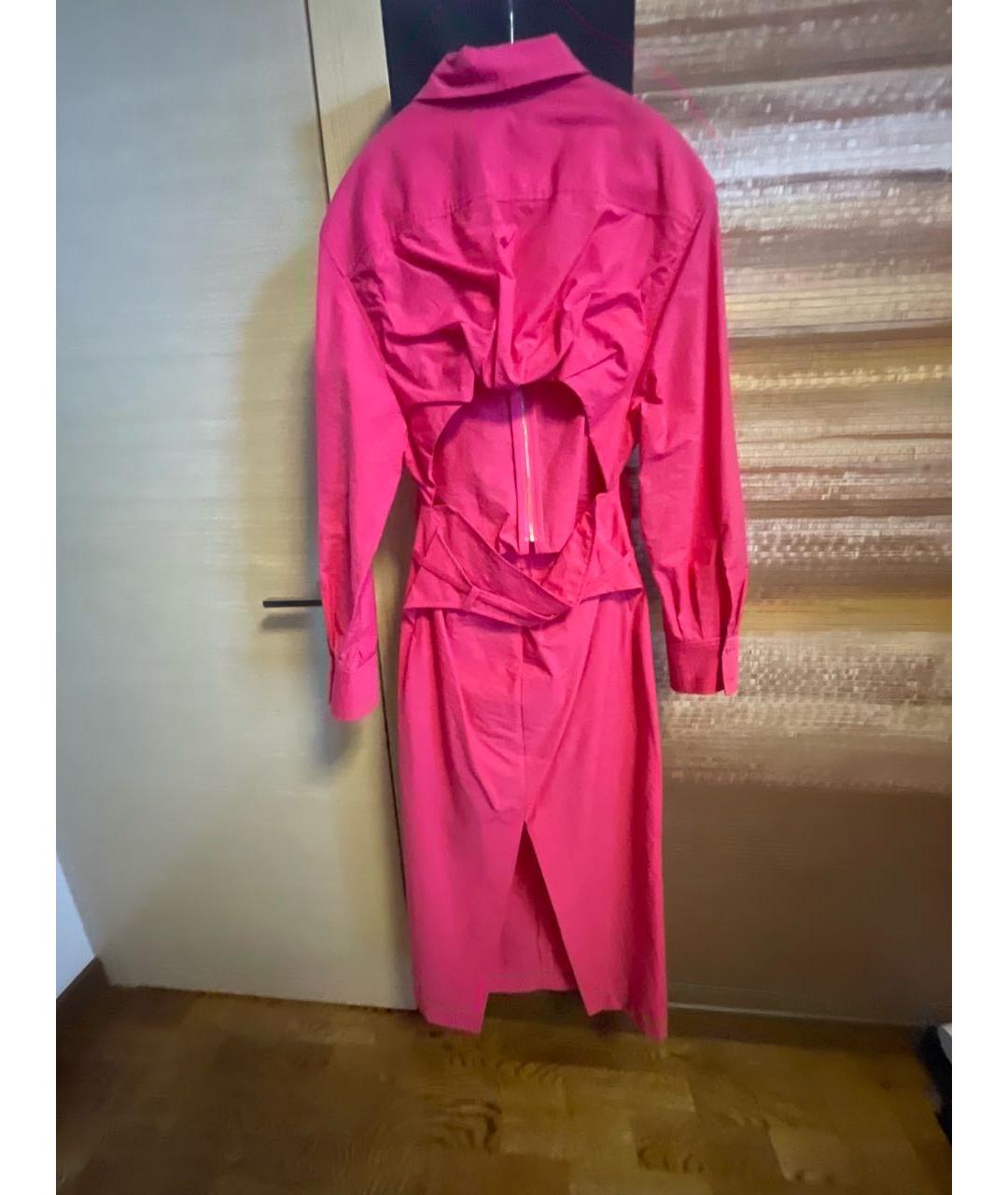 JACQUEMUS Фуксия хлопковое повседневное платье, фото 2