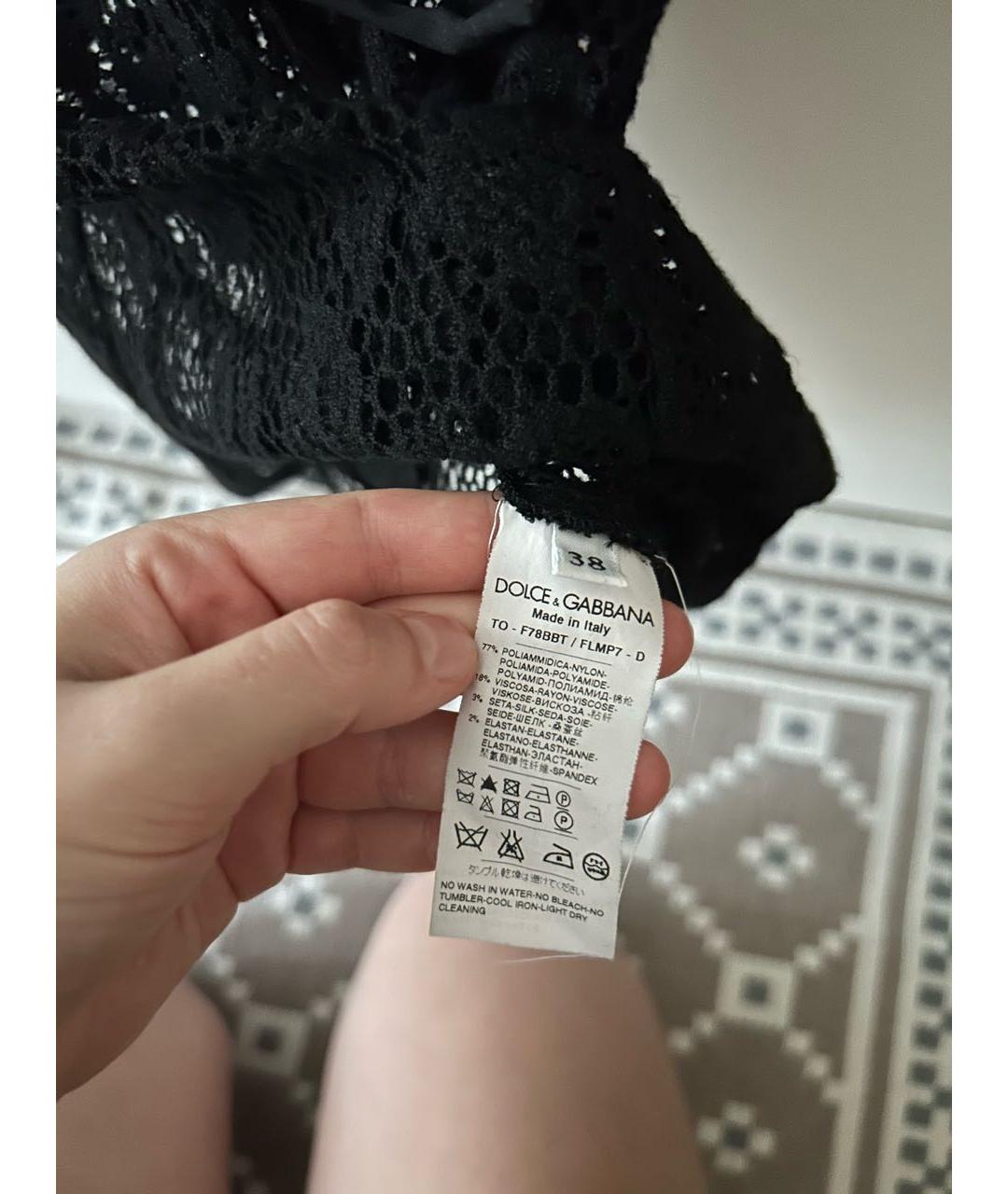 DOLCE&GABBANA Черная полиамидовая блузы, фото 4