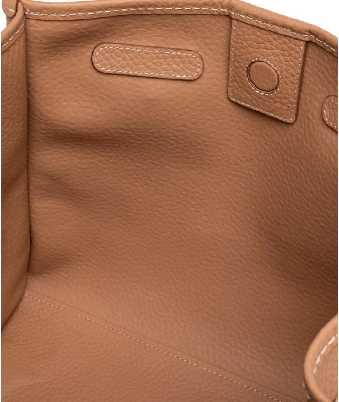 Gianni Chiarini Бежевая кожаная сумка тоут, фото 4