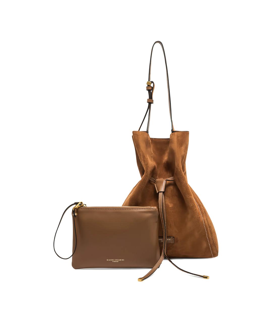 Gianni Chiarini Коричневая замшевая сумка через плечо, фото 2