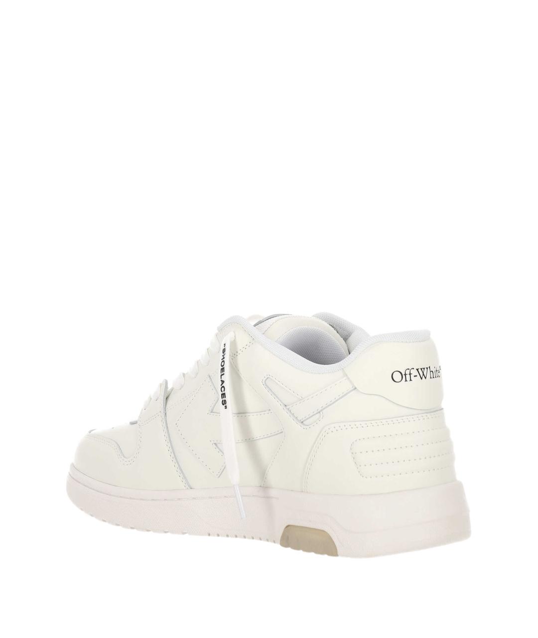 OFF-WHITE Белые кожаные низкие кроссовки / кеды, фото 3