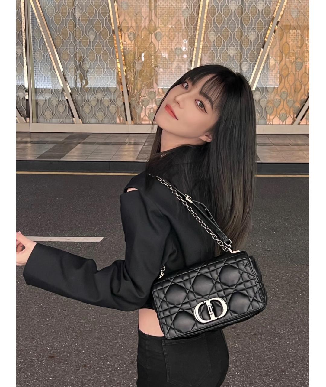 CHRISTIAN DIOR Черная кожаная сумка через плечо, фото 5