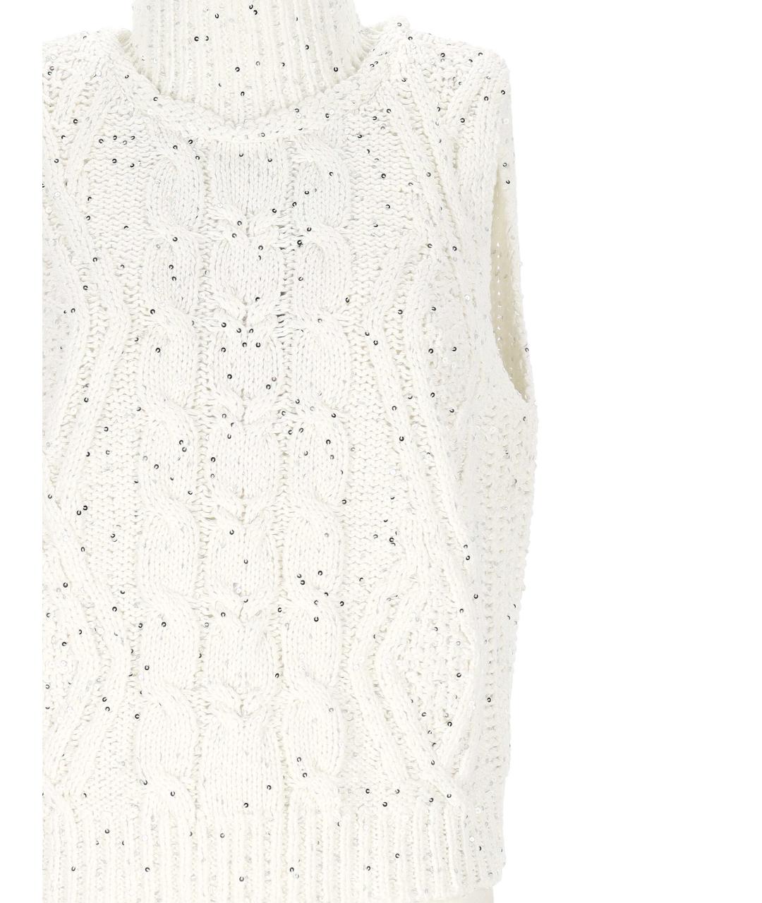 LORENA ANTONIAZZI Белый хлопковый джемпер / свитер, фото 2