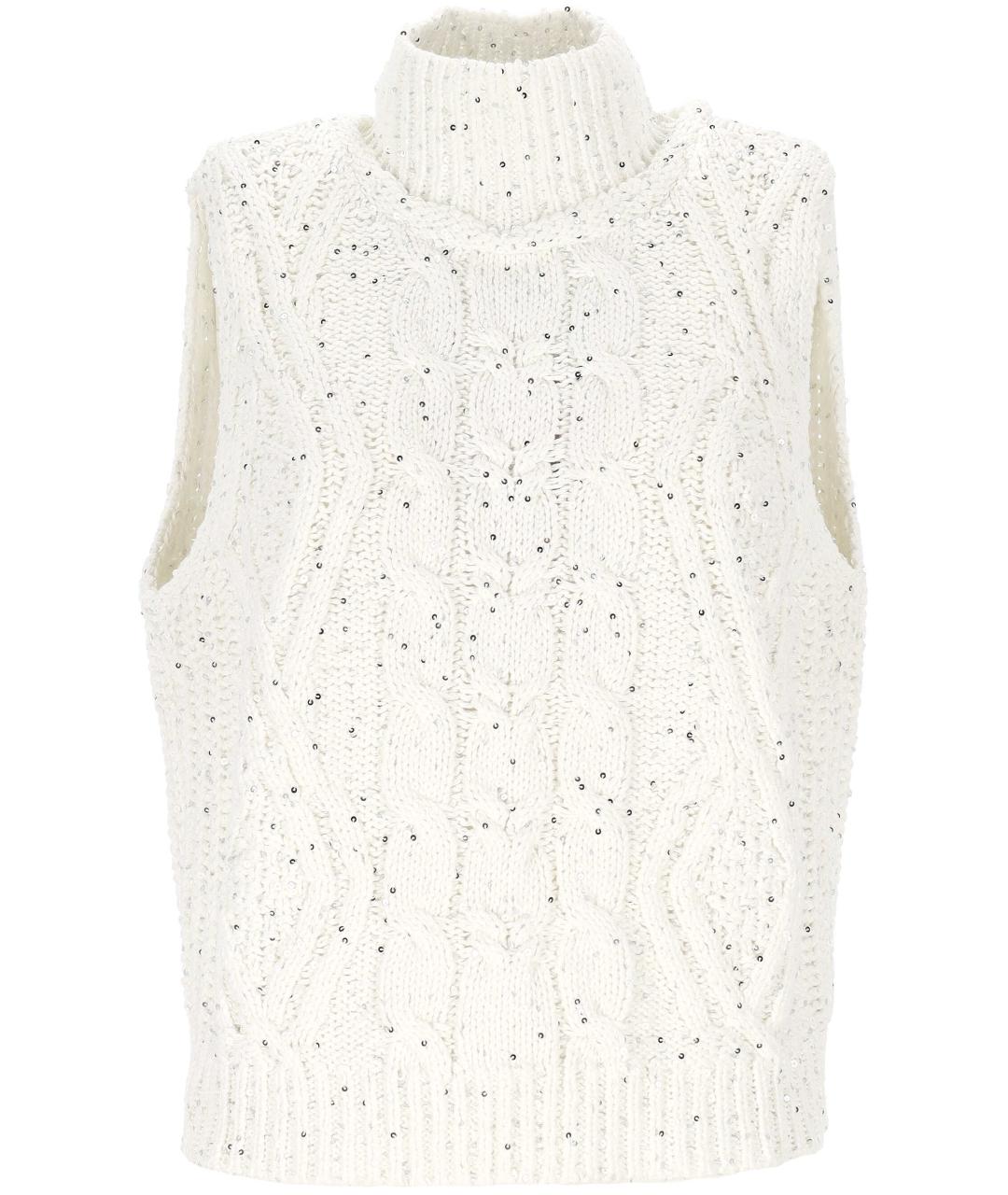 LORENA ANTONIAZZI Белый хлопковый джемпер / свитер, фото 1