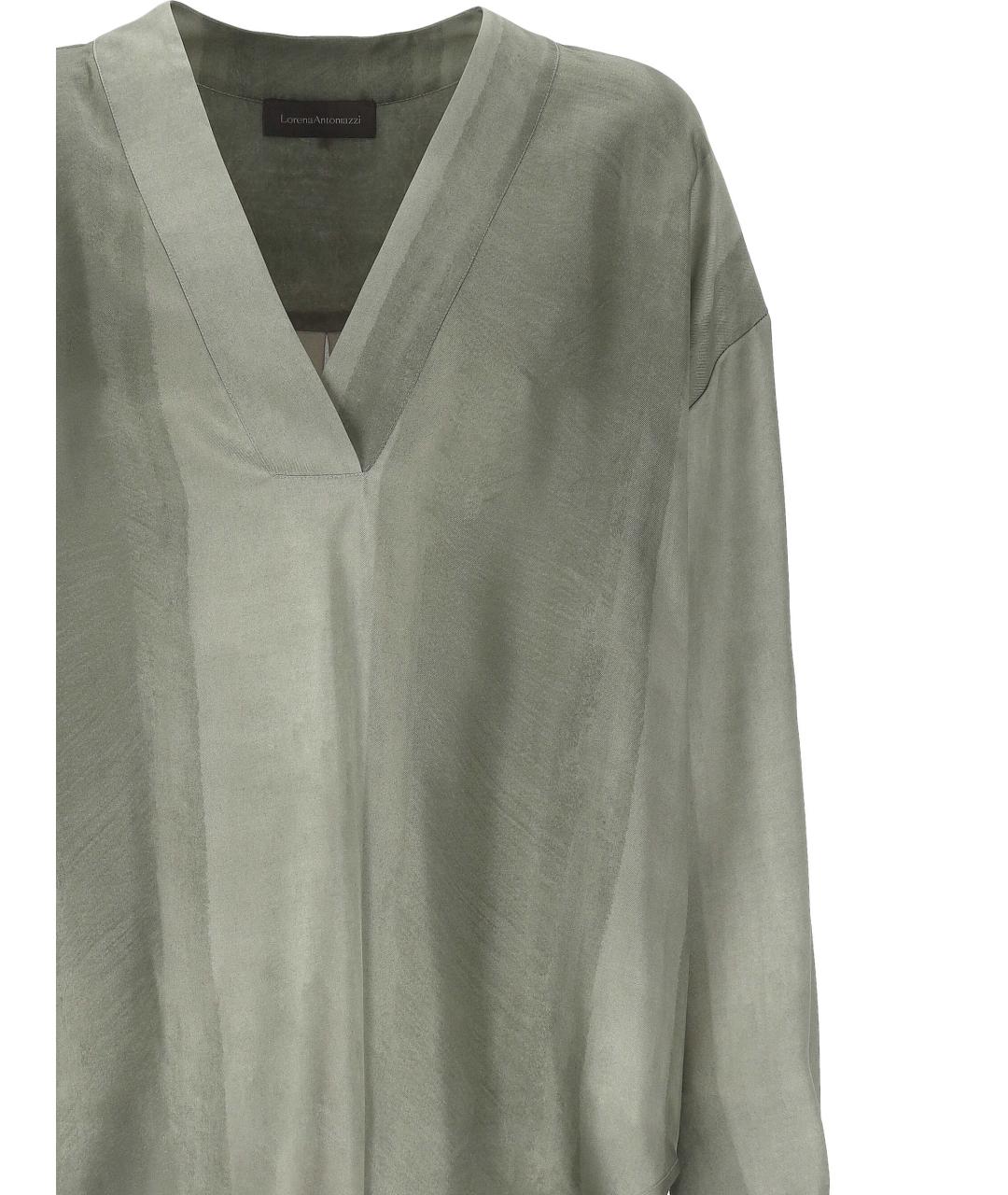 LORENA ANTONIAZZI Зеленая шелковая рубашка, фото 2