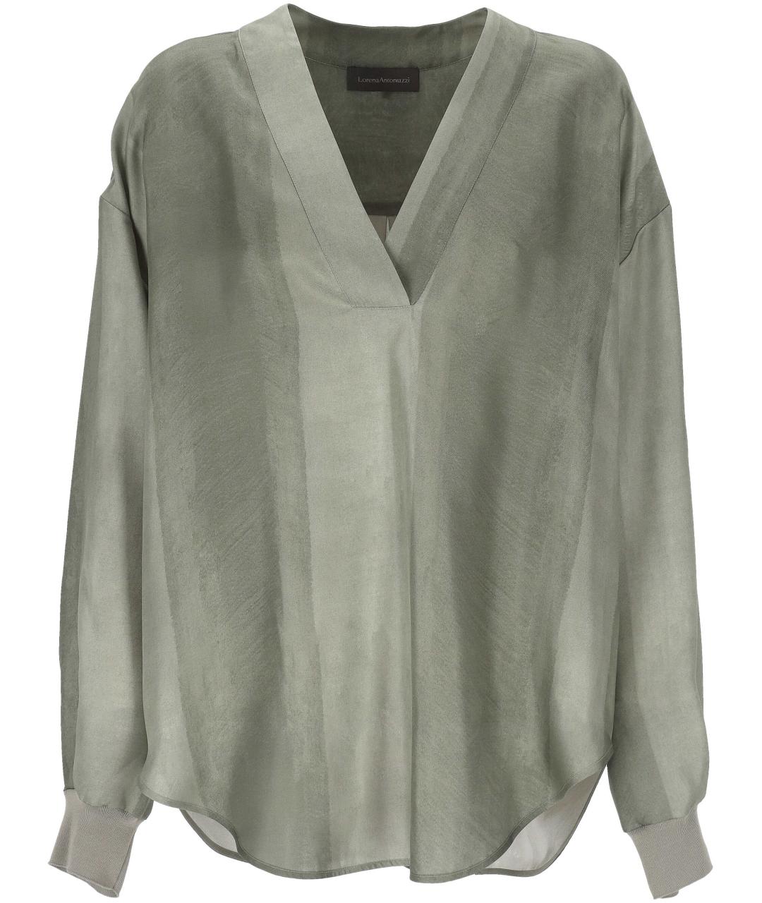 LORENA ANTONIAZZI Зеленая шелковая рубашка, фото 1