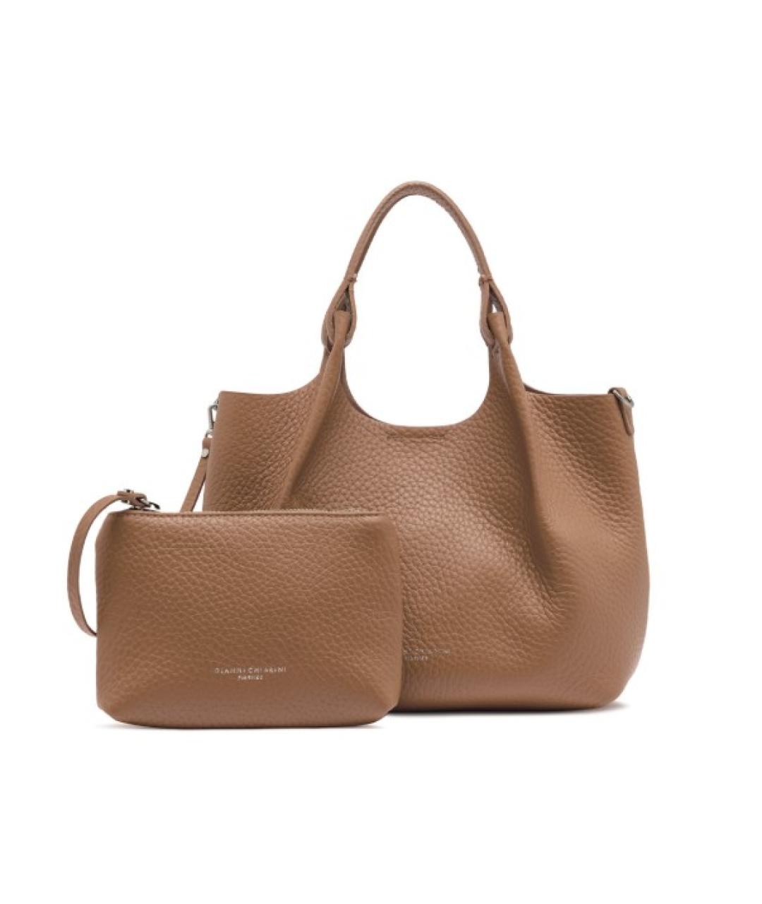 Gianni Chiarini Коричневая кожаная сумка тоут, фото 3