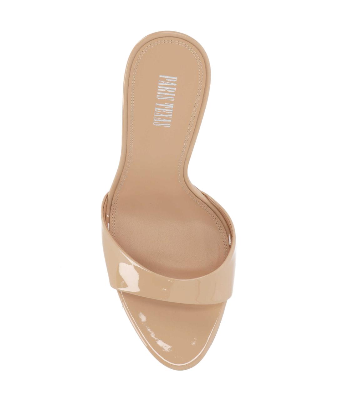 PARIS TEXAS Бежевые кожаные мюли, фото 4