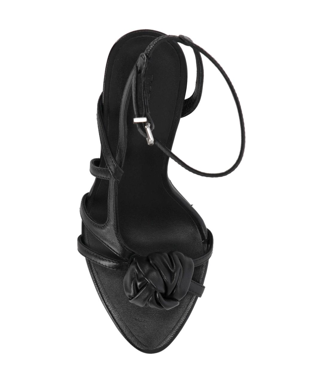 ROTATE Черные кожаные босоножки, фото 4