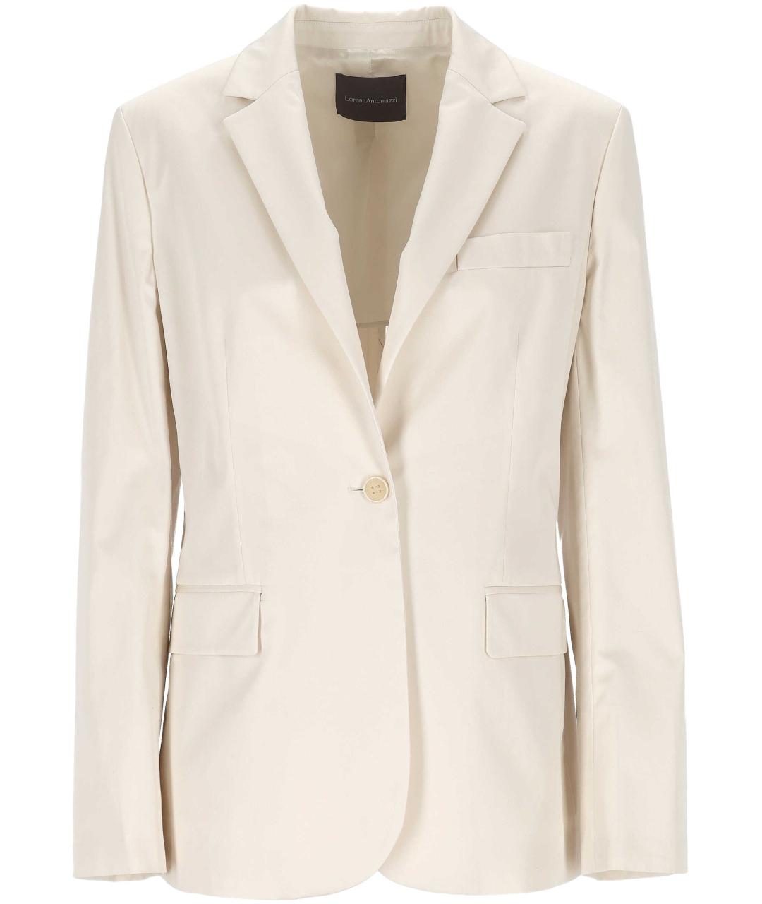 LORENA ANTONIAZZI Бежевый полиэстеровый жакет/пиджак, фото 1