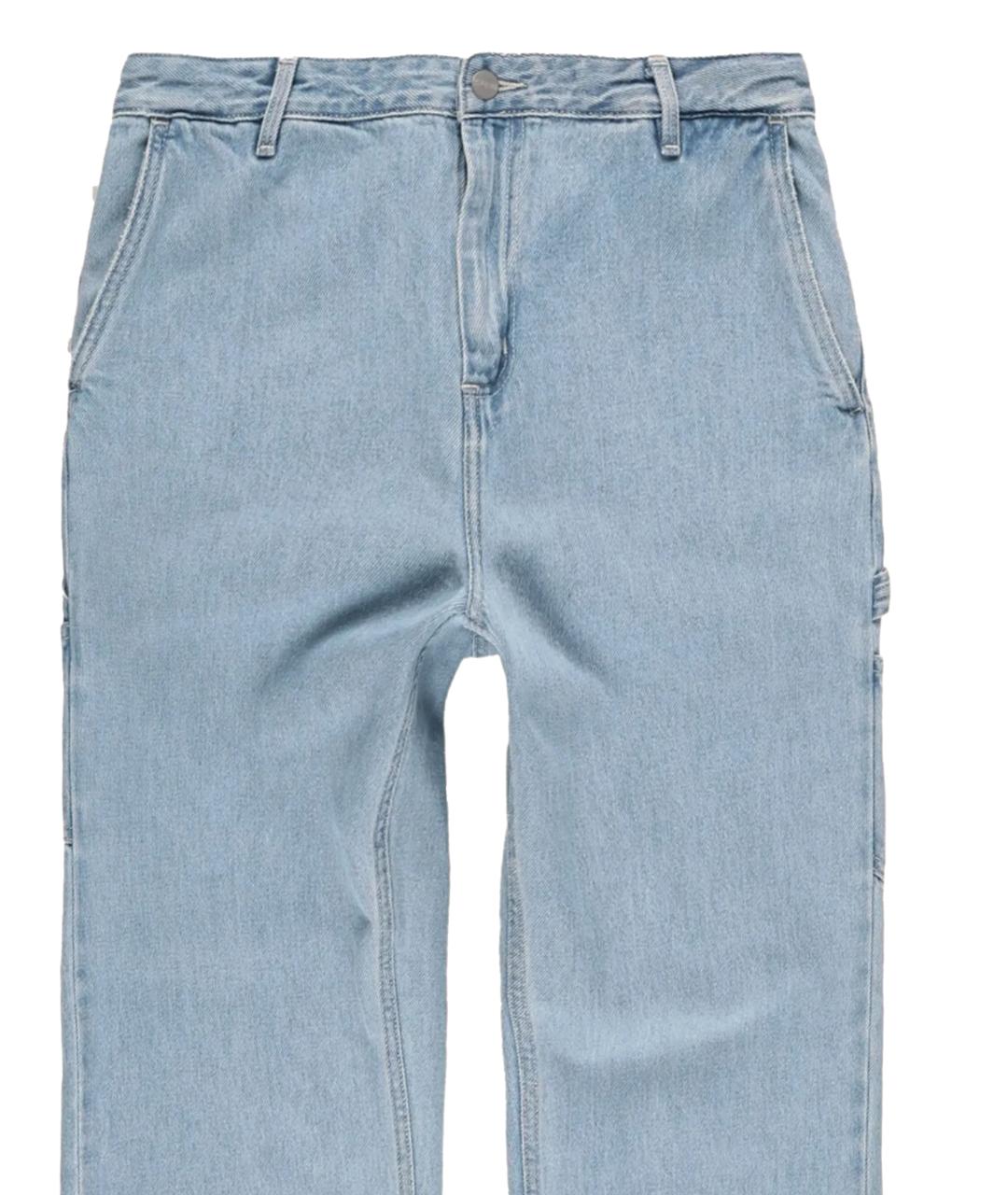 CARHARTT WIP Голубые хлопковые прямые джинсы, фото 2