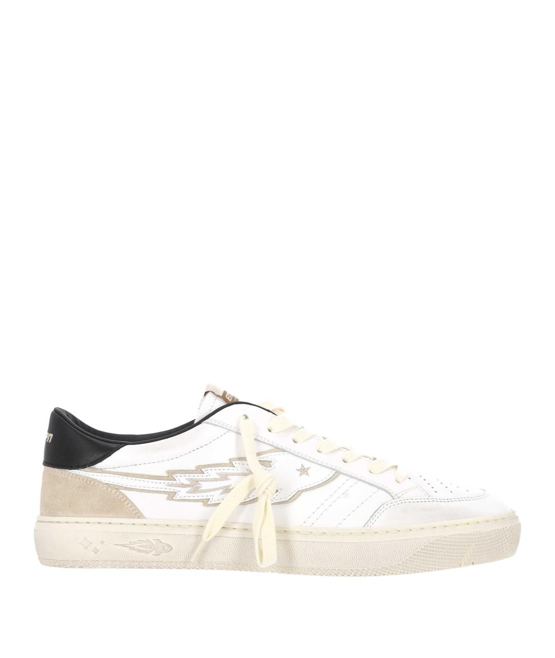 ENTERPRISE JAPAN Белые кожаные низкие кроссовки / кеды, фото 1