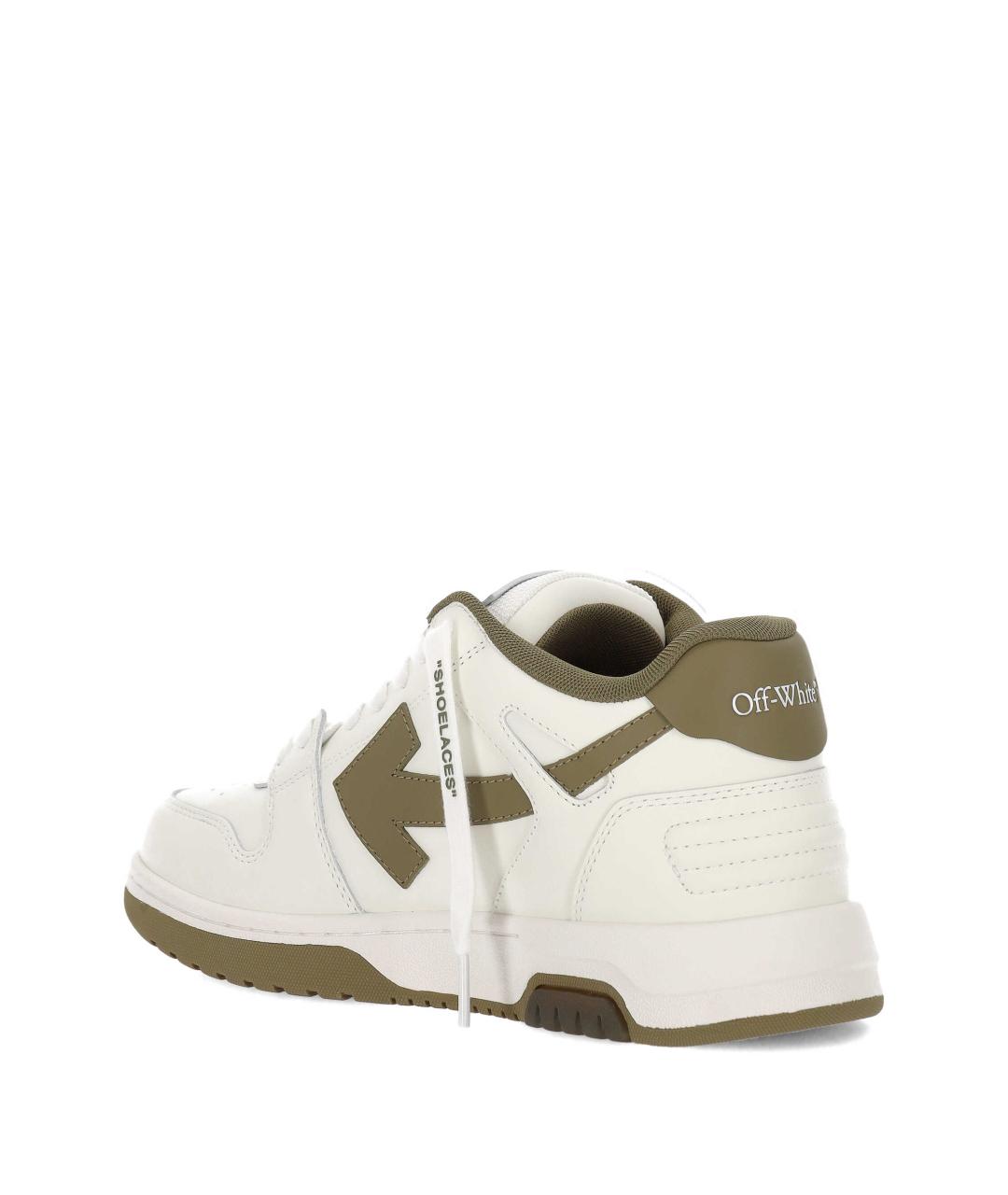 OFF-WHITE Белые кожаные низкие кроссовки / кеды, фото 3