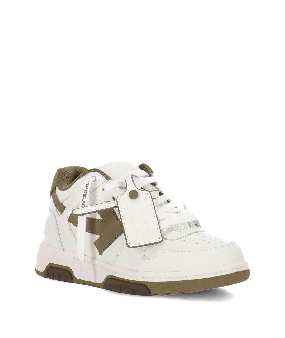 OFF-WHITE Белые кожаные низкие кроссовки / кеды, фото 2