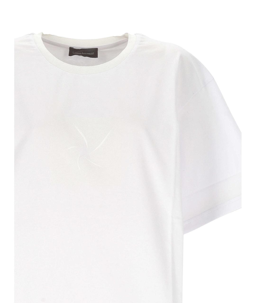 LORENA ANTONIAZZI Белая хлопковая футболка, фото 2