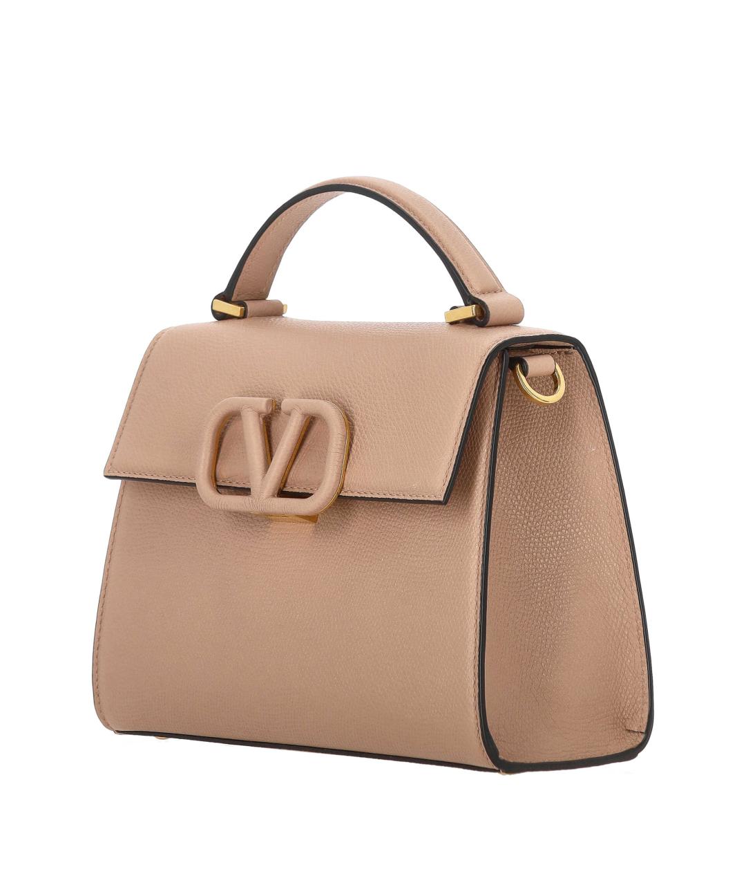 VALENTINO Розовая кожаная сумка тоут, фото 2