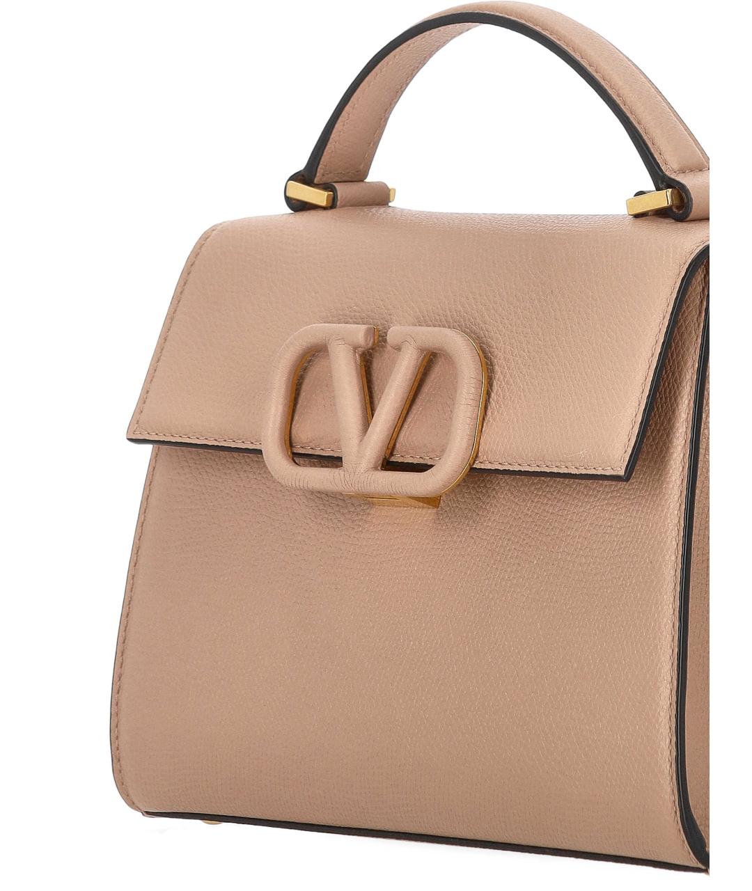 VALENTINO Розовая кожаная сумка тоут, фото 4