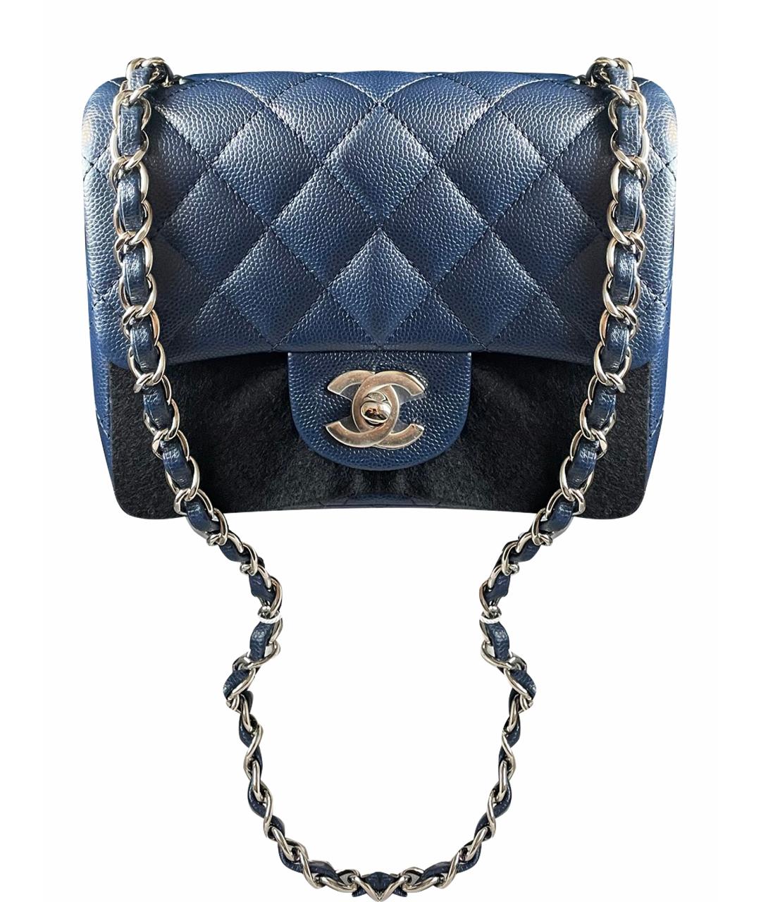 CHANEL Синяя кожаная сумка через плечо, фото 1