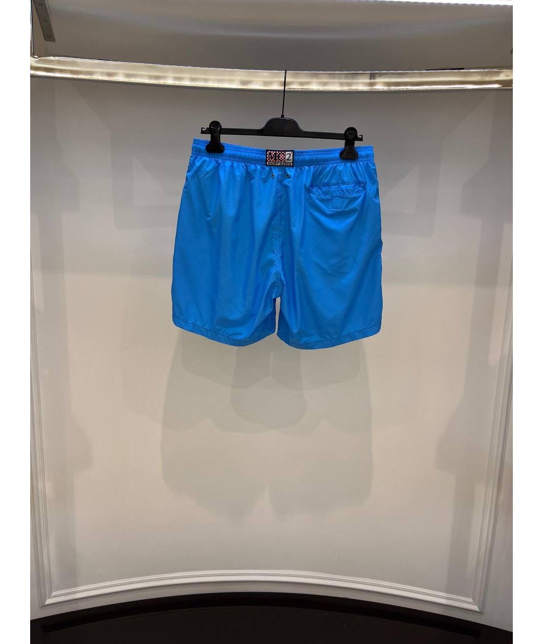 MC2 SAINT BARTH Голубые полиэстеровые шорты, фото 3