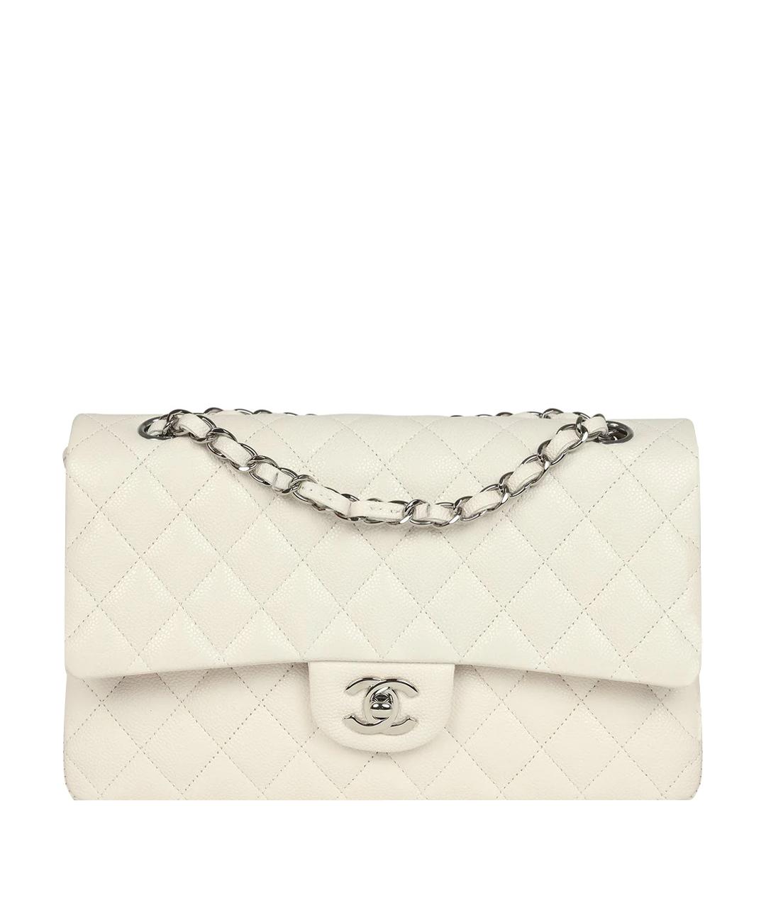 CHANEL Белая кожаная сумка через плечо, фото 1