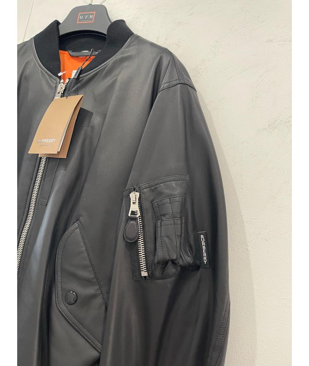 BURBERRY Черная кожаная куртка, фото 6