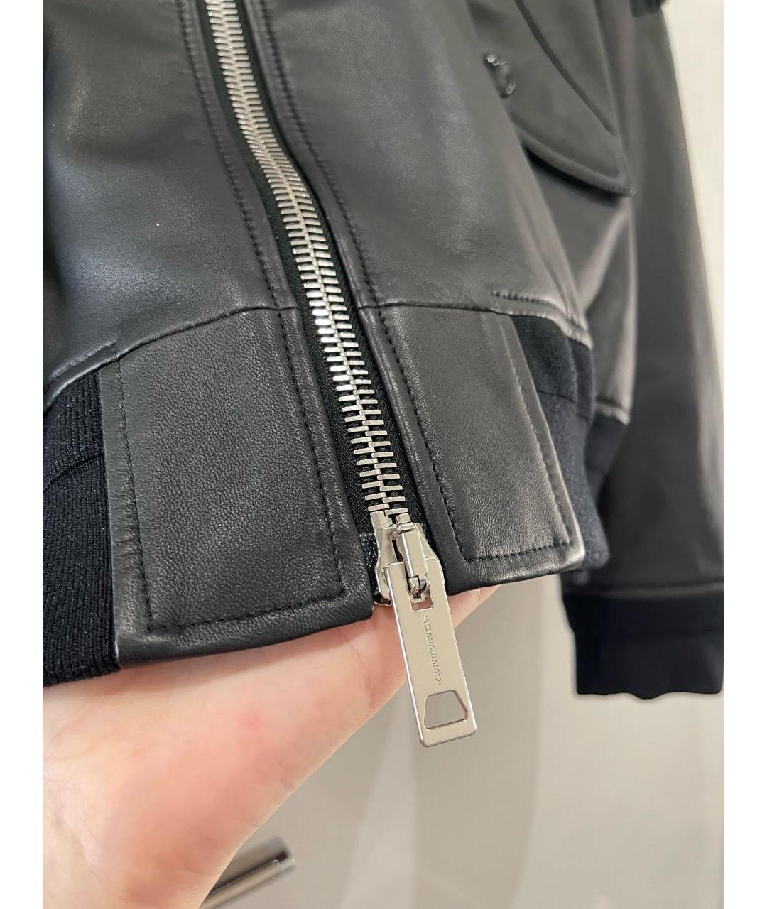 BURBERRY Черная кожаная куртка, фото 5