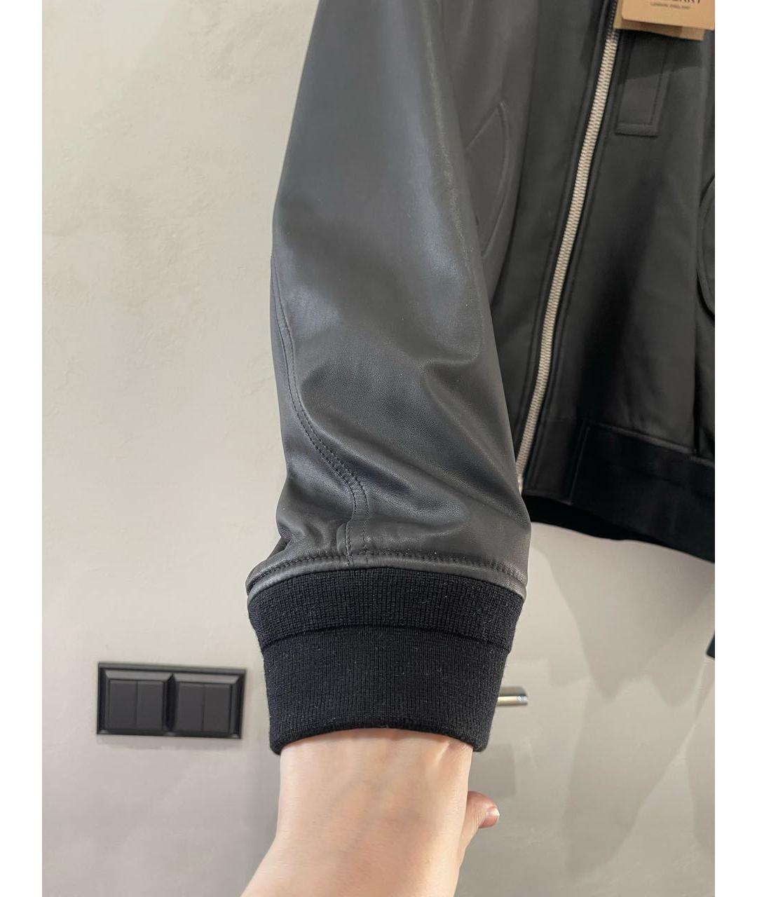 BURBERRY Черная кожаная куртка, фото 7