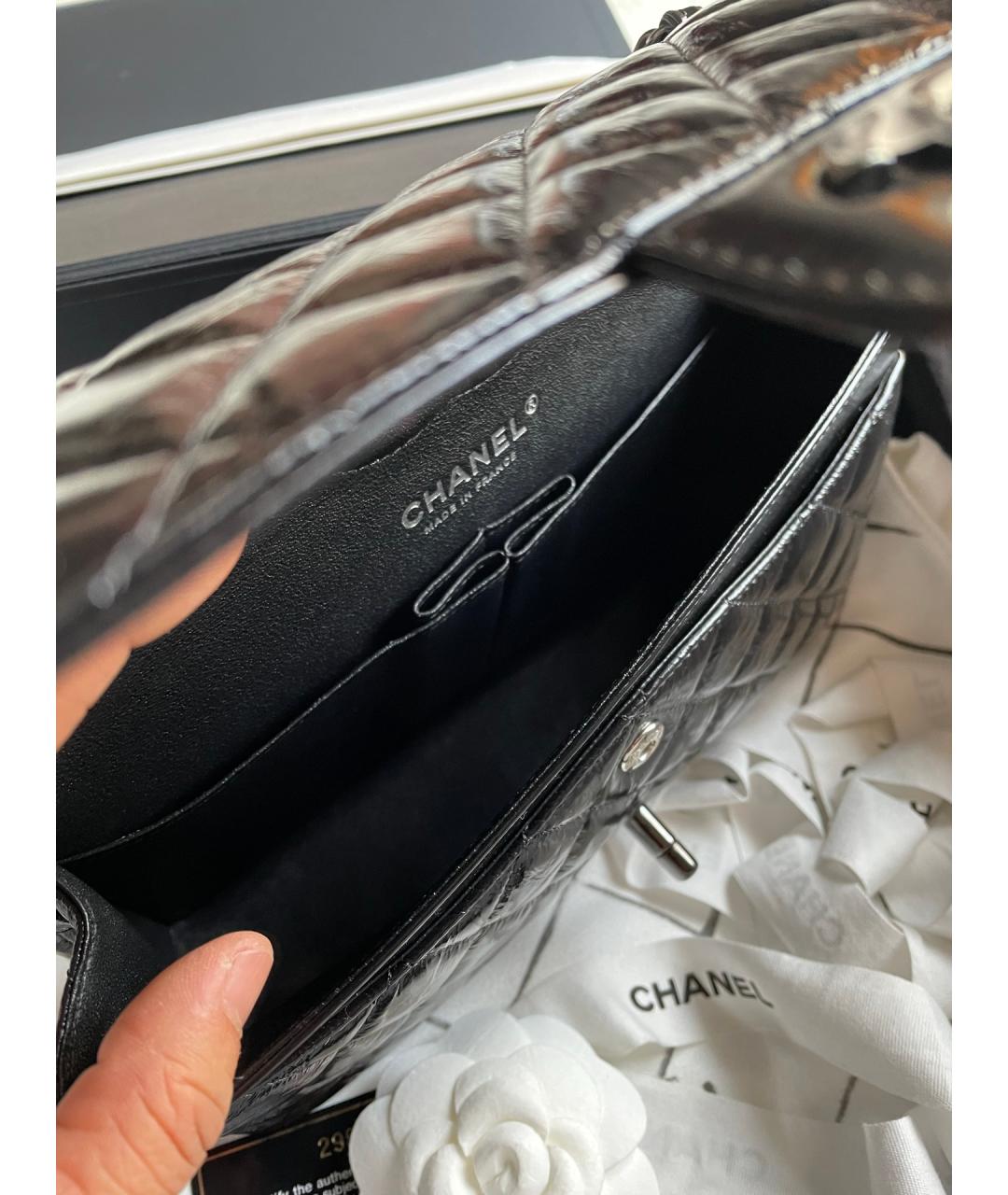 CHANEL Черная кожаная сумка через плечо, фото 6