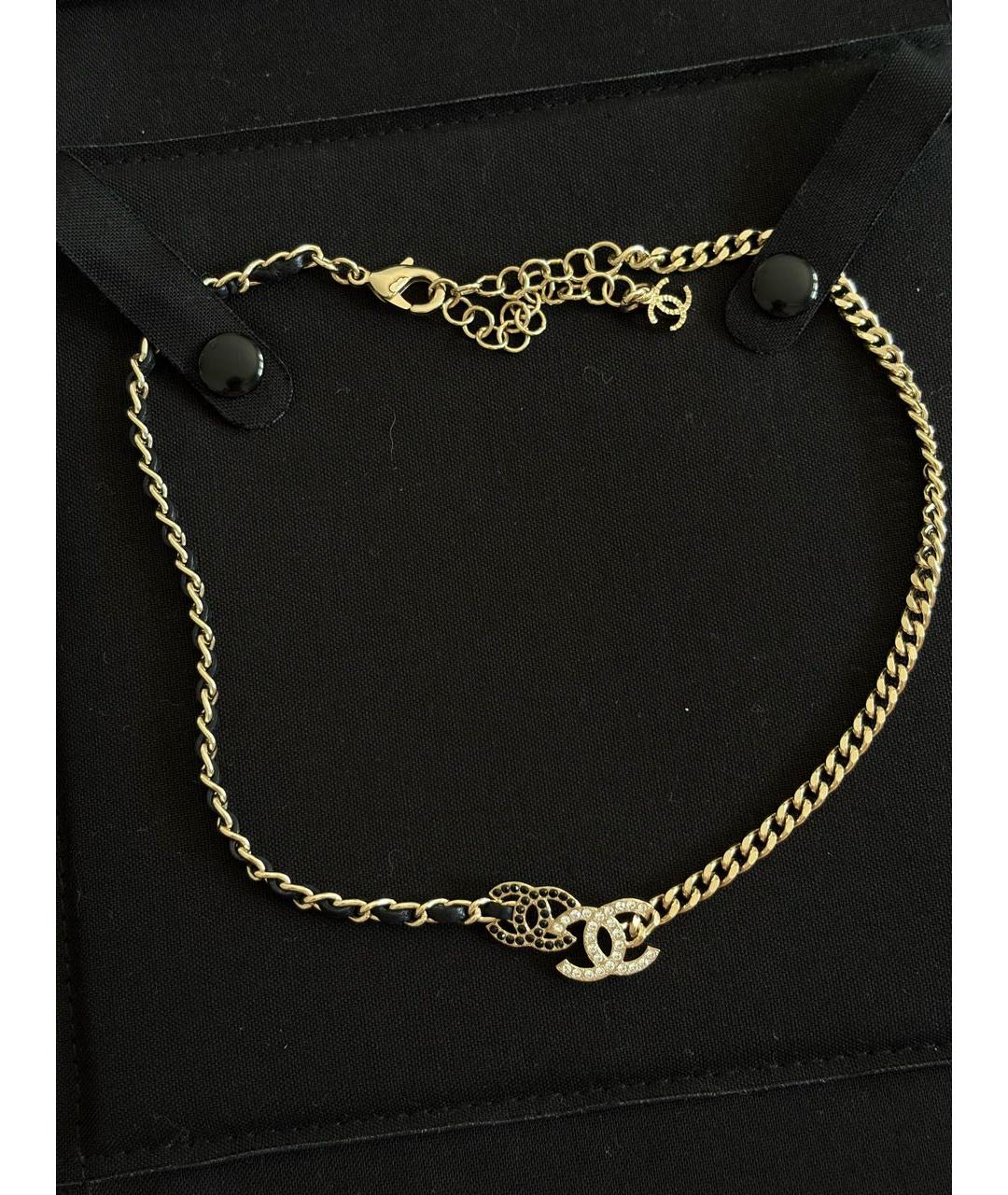 CHANEL Черный кожаный чокер, фото 5