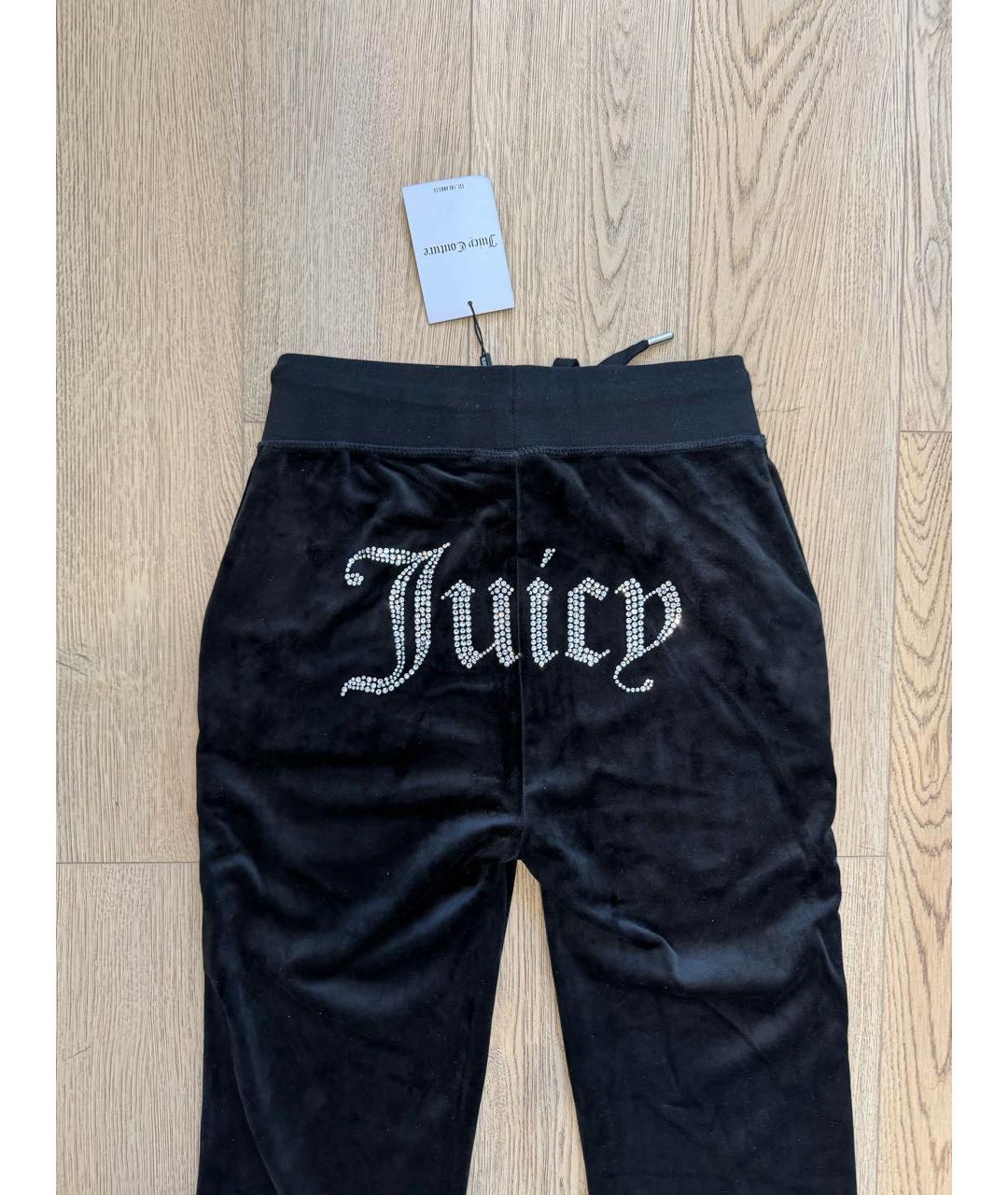 JUICY COUTURE Черные полиэстеровые прямые брюки, фото 3