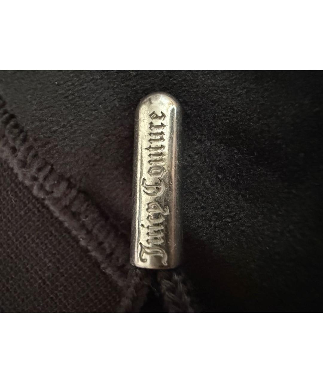 JUICY COUTURE Черные полиэстеровые прямые брюки, фото 5