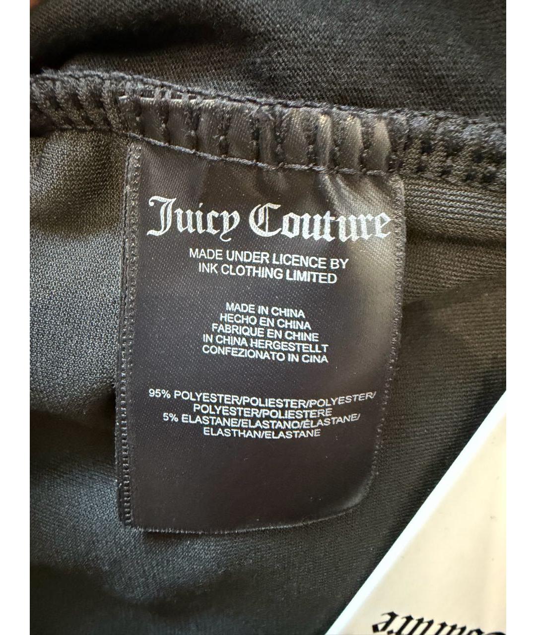 JUICY COUTURE Черные полиэстеровые прямые брюки, фото 7