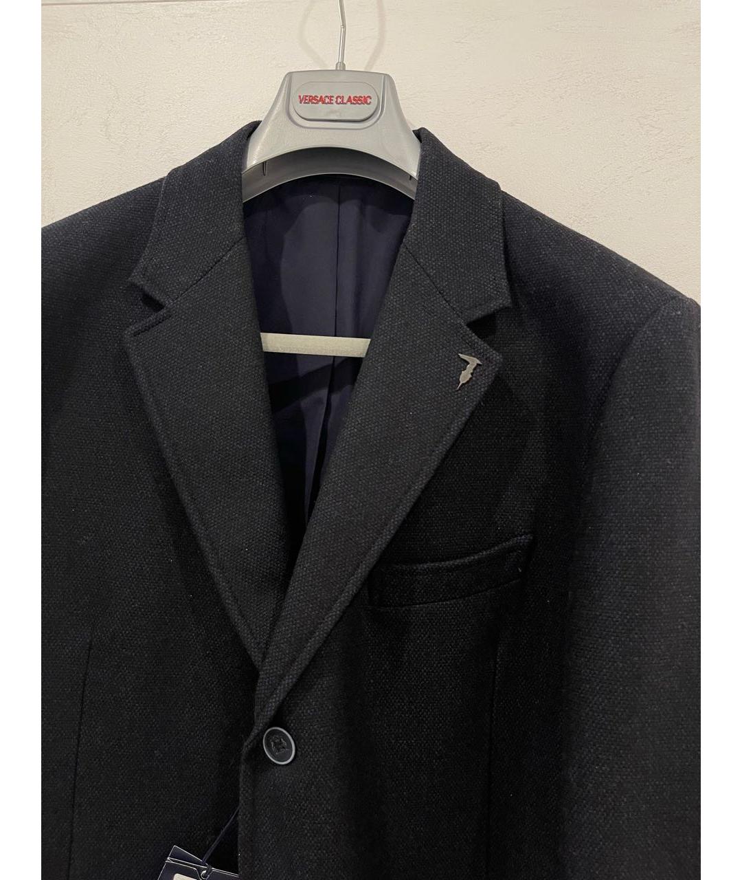 TRUSSARDI JEANS Темно-синее хлопковое пальто, фото 3