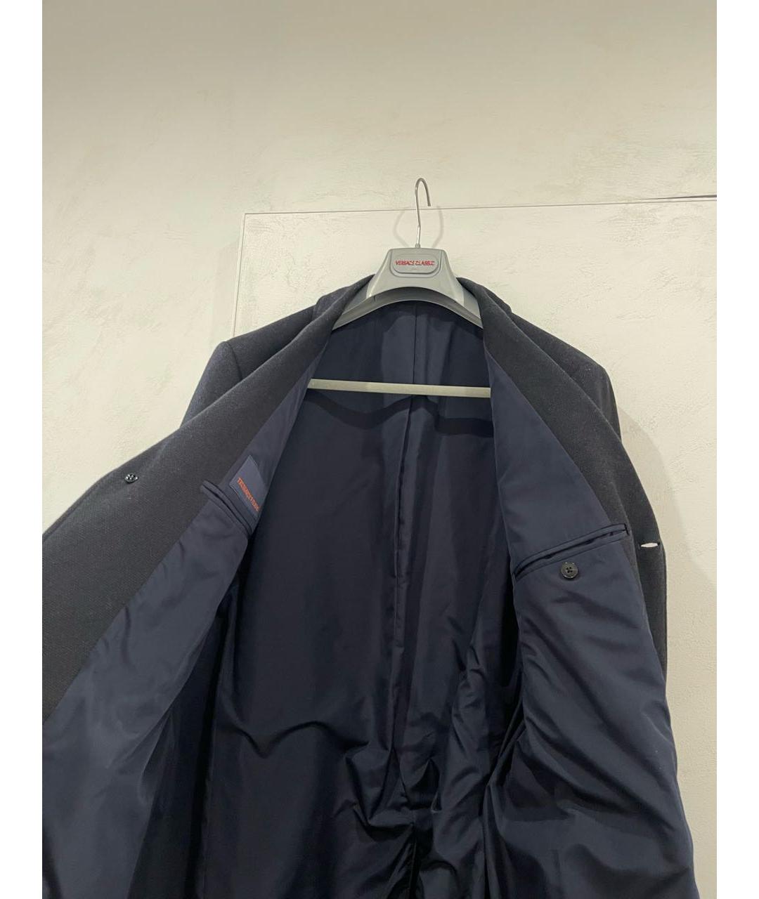 TRUSSARDI JEANS Темно-синее хлопковое пальто, фото 7