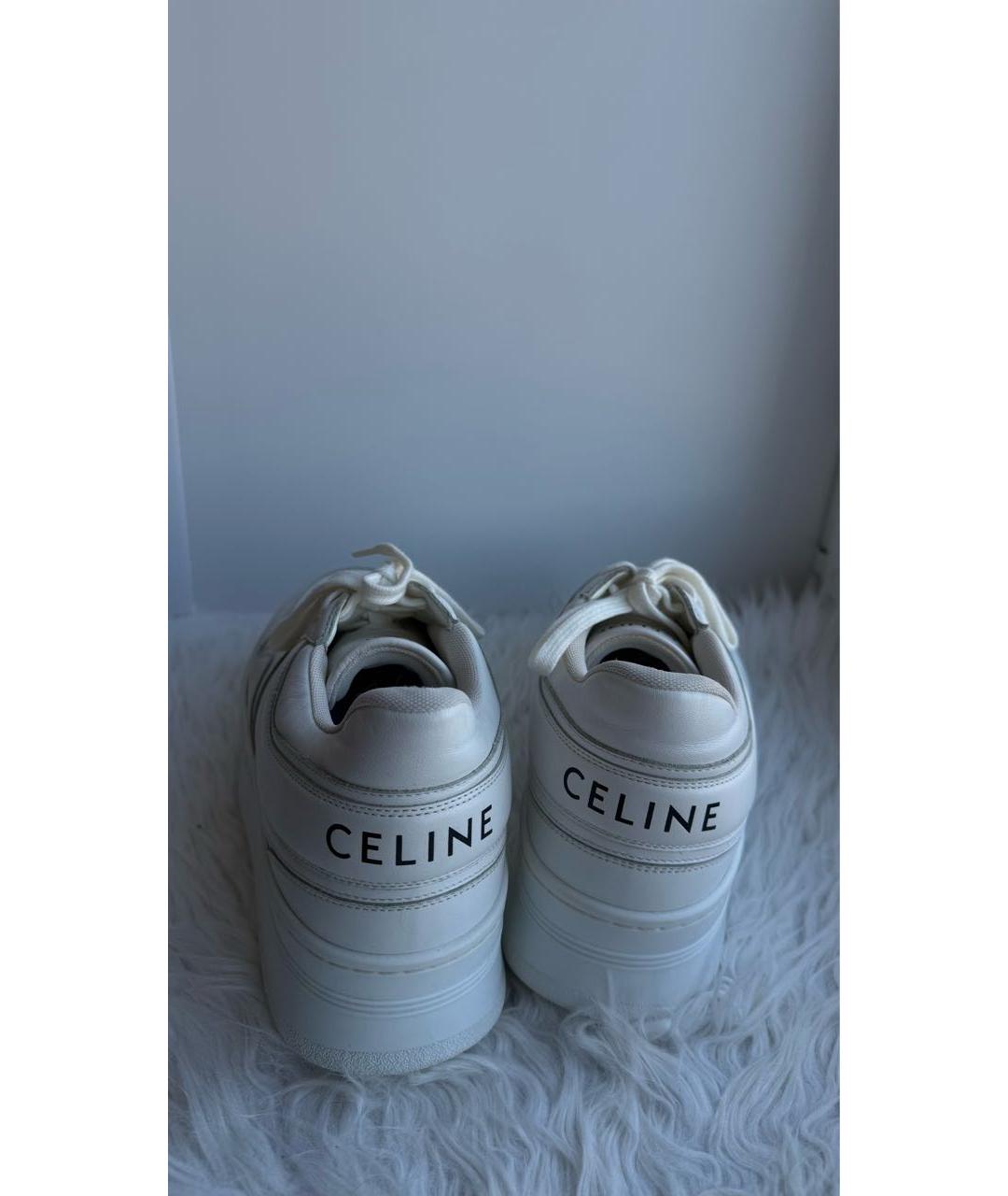 CELINE Белые кожаные кеды, фото 4