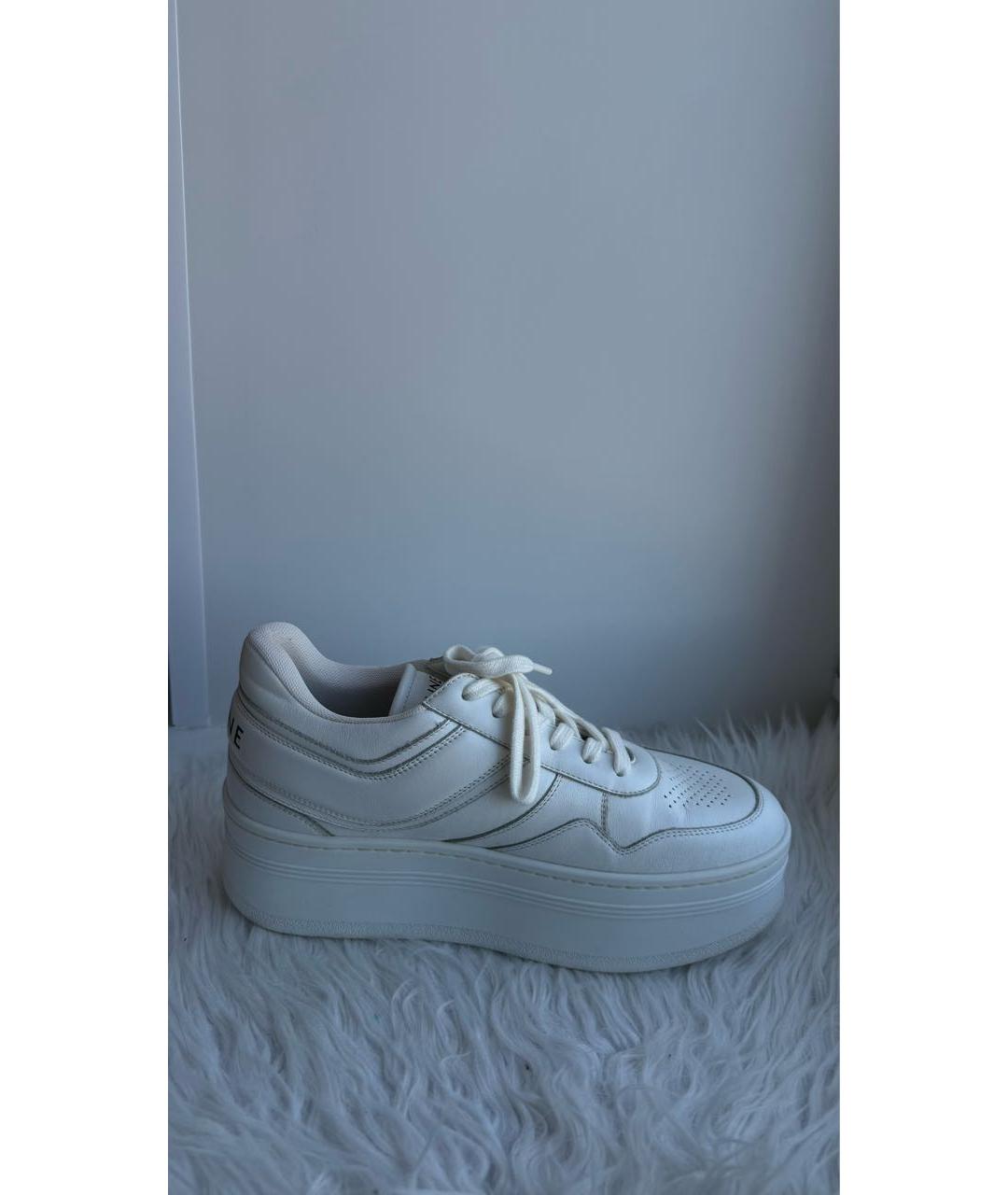 CELINE Белые кожаные кеды, фото 9