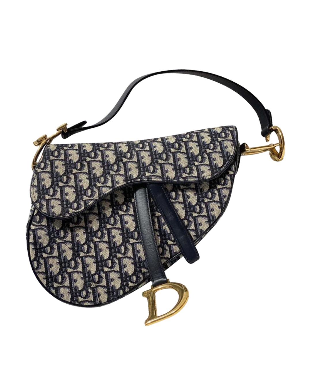 CHRISTIAN DIOR Синяя жаккардовая сумка тоут, фото 1