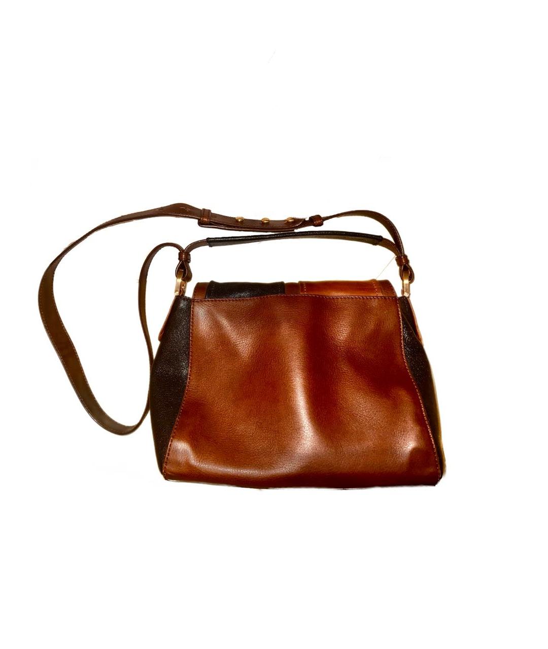 FENDI Коричневая кожаная сумка через плечо, фото 2