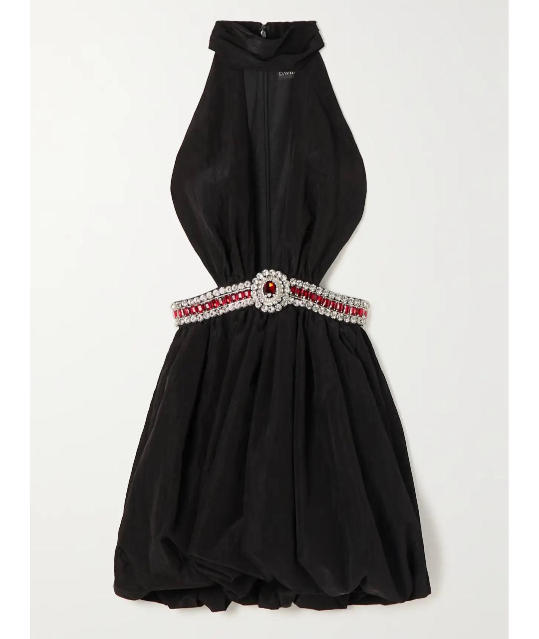 DAVID KOMA Черное вискозное коктейльное платье, фото 5