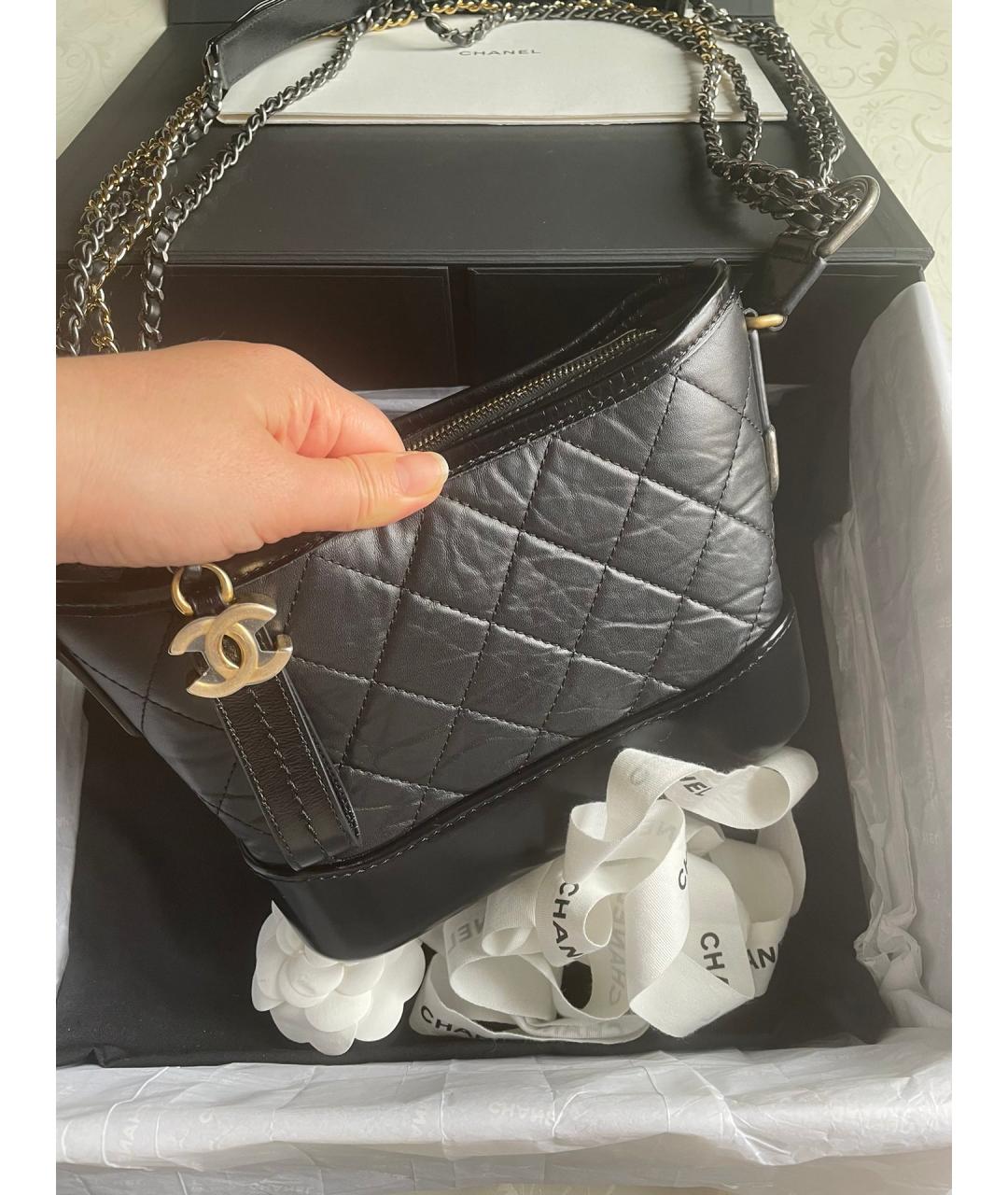 CHANEL Черная кожаная сумка через плечо, фото 2