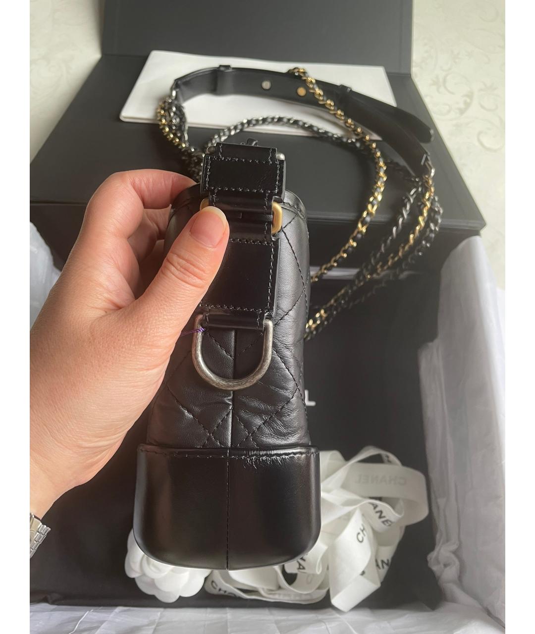 CHANEL Черная кожаная сумка через плечо, фото 5