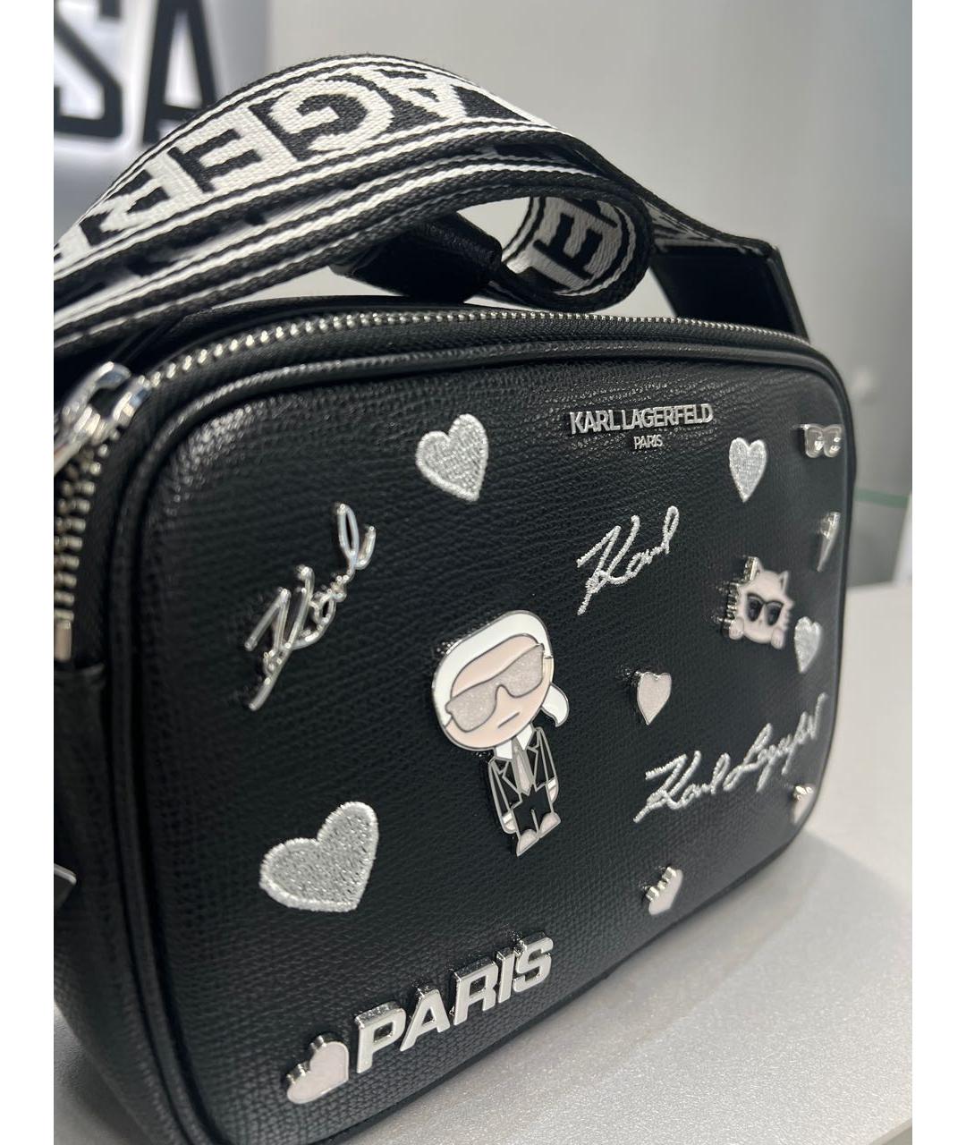 KARL LAGERFELD Черная сумка через плечо из искусственной кожи, фото 2