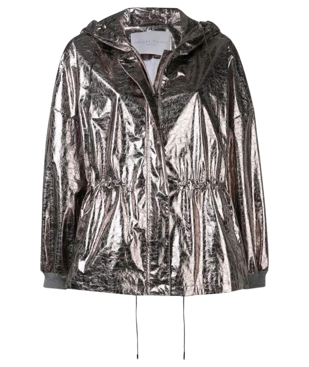 FABIANA FILIPPI Серебряная полиэстеровая куртка, фото 1