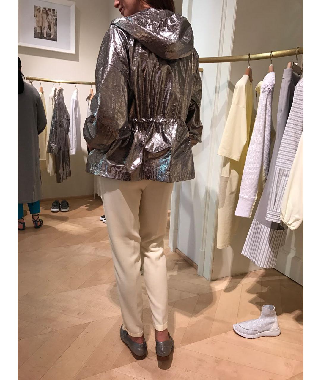 FABIANA FILIPPI Серебряная полиэстеровая куртка, фото 3