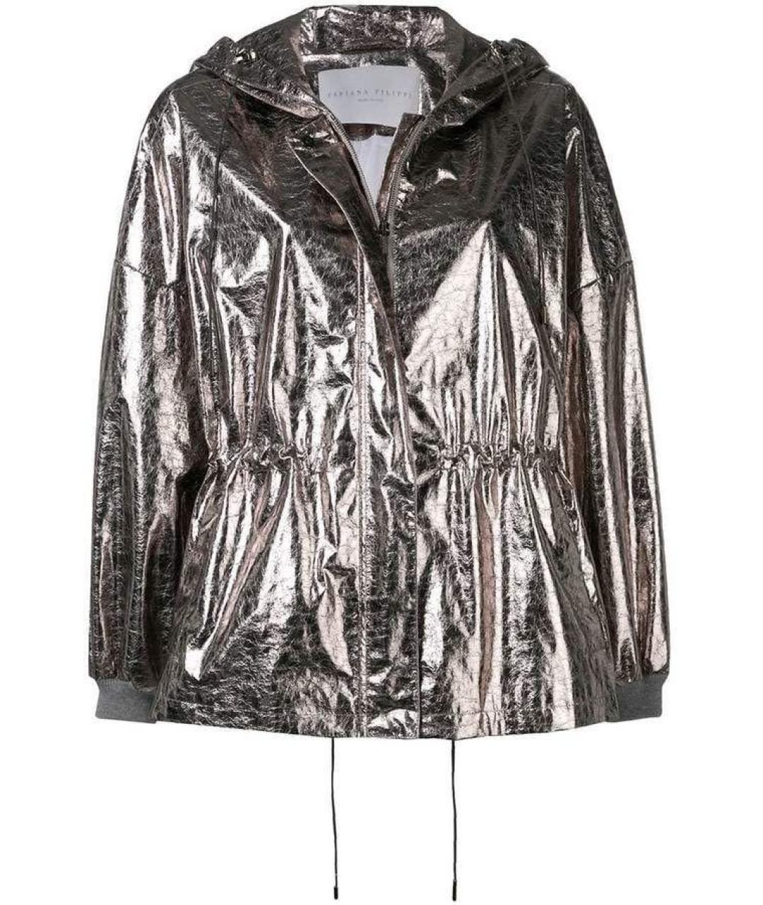 FABIANA FILIPPI Серебряная полиэстеровая куртка, фото 9